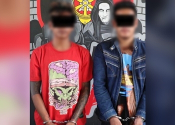 MW alias Arjun (23) dan YM alias Onis (27) dua terduga pelaku penikaman terhadap korban Hardi Tahiji tepatnya di simpang 3 Desa Pantungo, Kabupaten Gorontalo pada Selasa (25/10/2022).