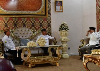 Bupati Pohuwato, Saipul Mbuinga, Menerima Kunjungan Bwss II Bahas Keberlanjutan Bendungan Randangan, Jum'at 23/09/2022 (Istimewa)