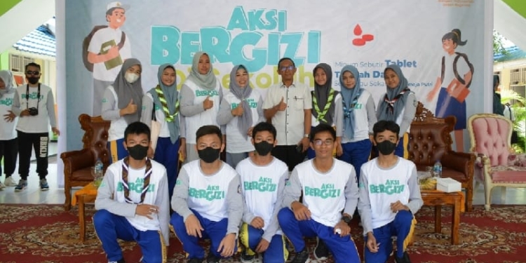 Saka Bakti Husada pada Aksi Bergizi Nasional tingkat Provinsi Gorontalo yang dipusatkan di MTs Negeri Kabupaten Gorontalo, Rabu (26/10/2022) (hms/dinkes)