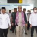 Wakil Ketua MPR RI, Ahmad Mizani (tengah) tiba di Bandara Djalaludin Gorontalo dan disambut Penjagub Gorontalo dan Pengurus Partai Gerindra, Rabu (12/10/2022) (istimewa)