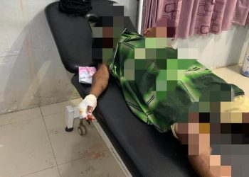 Kondisi korban penikaman di Desa Buntulia Barat, Kecamatan Duhiadaa, Kabupaten Pohuwato, saat dirawata