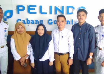 Siswa SMK Bina Taruna Gorontalo melaksanakan magang di Pelindo Cabang Gorontalo (istimewa)