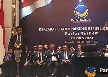 Anies Baswedan saat deklrasi Capres oleh Partai NasDem.