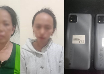 Polres Gorontalo Utara mengamankan dua terduga pelaku pencurian handphone. (istimewa)