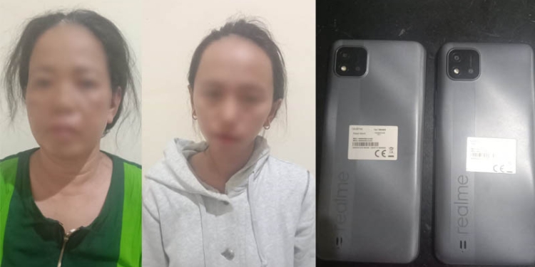 Polres Gorontalo Utara mengamankan dua terduga pelaku pencurian handphone. (istimewa)