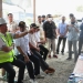 Penjagub Gorontalo, Hamka Hendra Noer (kedua kiri), meminta penjelasan dari konsultan terkait progres pekerjaan Jalan JA. Katili, Sabtu (15/10/2022). (Kominfo Gorontalo)