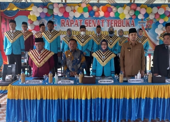 Rapat Senat Terbuka Universitas Bina Mandiri Gorontalo dalam rangka Dies Natalis ke-3 Tahun, Senin (10/10/2022). (gopos.id)