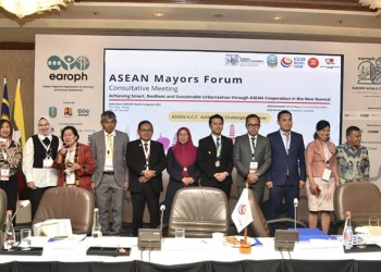 Wali Kota Gorontalo, Marten Taha, menjadi salah satu pembicara dalam ajang bergengsi Asean Mayors Forum (AMF) di Kota Surabaya, Jumat (7/10/2022).