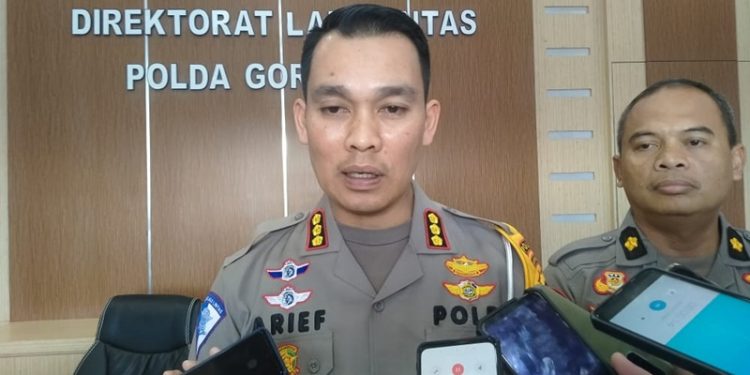Dir Lantas Polda Gorontalo, Kombespol Arief Budiman S.I.K memberikan keterangan terkait jumlah pelanggar lalu lintas yang terekam ETLE, Rabu (12/10/2022) (muhajir/gopos)