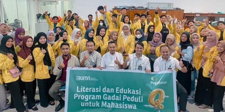 Pegadaian Gorontalo menggelar literasi dan edukasi program gadai peduli untuk mahasiswa (istimewa)