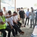 Penjagub Gorontalo, Hamka Hendra Noer (kedua kiri), meminta penjelasan dari konsultan terkait progres pekerjaan Jalan JA. Katili, Sabtu (15/10/2022). (Foto : Haris)