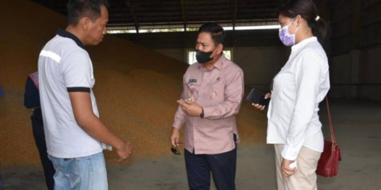 Penjabat Sekretaris Daerah Gorontalo Syukri Botutihe saat mendampingi Tan Mee Yeow pengusahan Tan Lan dari Malaysia mengunjungi PT. Sinar Pangan Abadi, di Kecamatan Pulubala, Kabupaten Gorontalo, Kamis (20/10/2022). (Foto : Mila)