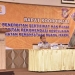 Penjagub Hamka Hendra Noer saat memberikan sambutan pada Rakor penerbitan sertipikat hak pakai pemberian rekomendasi Kegiatan Kesesuaian Pemanfaatan Ruang (KKPR), untuk pengurusan sertipikat tanah SMA SMK sederajat se Provinsi Gorontalo. (Foto – Fikry)