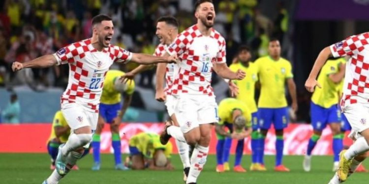 "Para pemain Kroasia merayakan kemenanan atas Brasil. ((Foto. Instagram @fifaworldcup))"