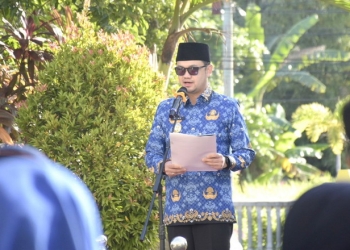 Wakil Wali Kota Gorontalo, Ryan Kono  saat menghadiri upacara peringatan Hari Bela Negara tahun 2022 tingkat Kota Gorontalo, Senin (19/12/2022). (Foto: Humas)
