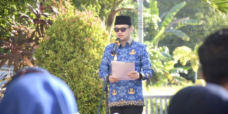 Wakil Wali Kota Gorontalo, Ryan Kono  saat menghadiri upacara peringatan Hari Bela Negara tahun 2022 tingkat Kota Gorontalo, Senin (19/12/2022). (Foto: Humas)