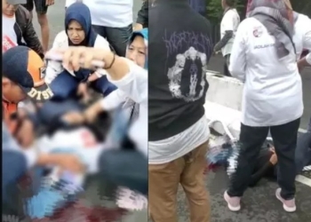 Tangkapan layar video lomba tarik tambang IKA Unhas yang telan korban jiwa. [Suarasulsel id]