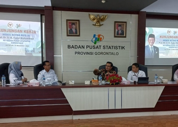 Wakil Ketua MPR RI, Fadel Muhammad, saat melakukan kunjungan kerja ke kantor Badan Pusat Statistik (BPS) Provinsi Gorontalo, Selasa (21/12/2022)