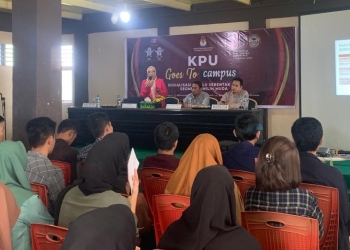 Pendidikan demokrasi bagi mahasiswa UNBITA dilaksanakan oleh KPU Provinsi Gorontalo melalui program KPU Goes To Campus UNBITA, Jumat (9/12/2022) (muhajir/gopos)
