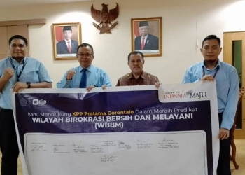 Ketua DPRD Provinsi Gorontalo, Paris RA Jusuf menyambut kunjungan kerja pimpinan KPP Pratama Gorontalo dengan menyatakan dukungan terwujudnya predikat WBBM bagi KPP Pratama Gorontalo, Rbau (7/12/2022) di Ruang Rapat Pimpinan Dewan