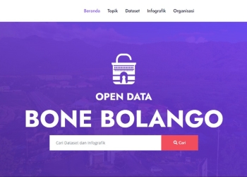 Tampilan website Open Data Bone Bolango