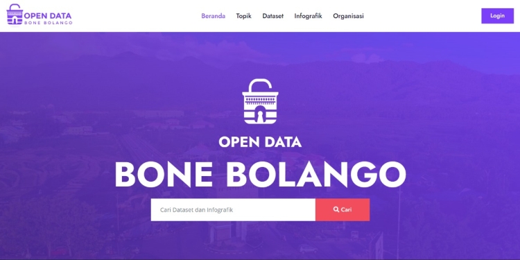 Tampilan website Open Data Bone Bolango