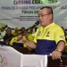 Ketua KONI Provinsi Gorontalo, Fikram Salilama memberikan sambutan pada penutupan Porprov Gorontalo 2022, Jumat (23/12/2022) (istimewa)