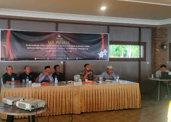 KPU Kabupaten Pohuwato, Melaksanakan Uji Publik Terkait Rancangan Penataan Daerah Pemilihan dan Alokasi DPRD, di Aula MER, Kamis 15/13/2022 (Yusuf/Gopos)