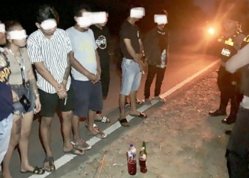 Samapta Kepolisian Daerah (Polda) Gorontalo berhasil membubarkan sejumlah remaja yang kedapatan sedang pesta Minuman Keras (Miras) di pinggir jalan, Kamis malam (5/1/2023).