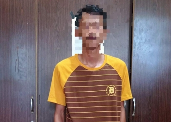 FS (24) diamankan tim rajawali satreskrim polres Gorontalo Kota, lantaran terlibat judi online, Ahad (1/1/2022). Istimewa
