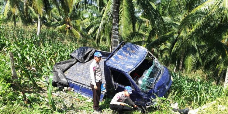 Kecelakaan kembali terjadi di Kabupaten Gorontalo, tepatnya di Desa Bakti, Kecamatan Pulubala, Kabupaten Gorontalo, Rabu (18/1/2023). (Foto: Istimewa)