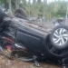 Kondisi mobil dinas camat Popayato usai terlibat kecelakaan di Jalan Trans Desa Sulawesi Desa Moutong Barat, Sulawesi Tengah, Senin (9/1/2023). (istimewa)