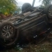 Kondisi mobil dinas camat Popayato usai terlibat kecelakaan di  Jalan Trans Desa Sulawesi Desa Moutong Barat, Sulawesi Tengah, Senin (9/1/2023). (istimewa)