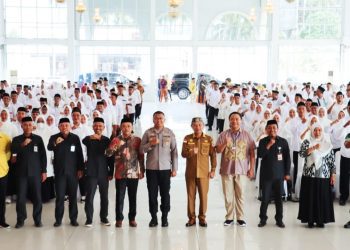 Sebanyaknya 312 Anggota PPS , Dilantik KPU Kabupaten Pohuwato Yang di Saksikan Forkompinda, di Gedung ICC Pohuwato, Selasa 24/01/2023 (Istimewa)