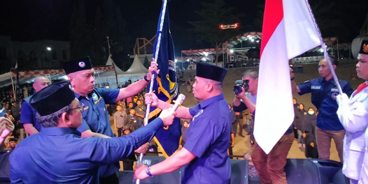 Pelantikan dan pengukuhan pengurus DPW GARPU Provinsi Gorontalo yang diketuai Sawaludin, oleh Ketua DPP GARPU, Pietra M. Paloh di Lapangan Taruna Remaja Kota Gorontalo, Ahad (15/1/2023).