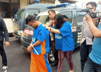 Pasangan kekasih, MP dan NH, dibekuk Polresta Gorontalo Kota dalam kasus pencurian di wilayah Kota Gorontalo. (sari/gopos)