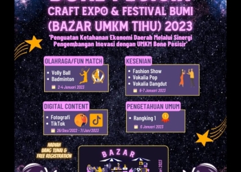 Mahasiswa KKN MBKM Desa Tihu menggelar Bone Pesisir Expo yang akan dipusatkan di Kecamatan Bonepantai mulai tanggal 2 hingga 7 Januari 2023.