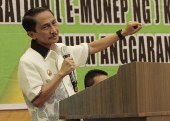 Pelaksanaan Pendampingan Peningkatan Elektronik Monitoring Evaluasi Dan Pelaporan New Generation (E-Monep NG) Tahun Anggaran 2023 Oleh Bupati Gorontalo Nelson Pomalingo Jum'at (10/02/2023) (Foto: Humas)