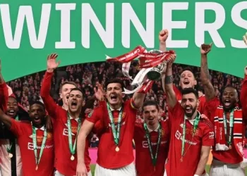 Manchester United juara Piala Liga Inggris 2022/2023. [Glyn KIRK / AFP]