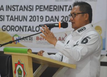 Walikota Gorontalo menghadiri Orientasi Pengenalan Nilai Dan Etika Pada Instansi Pemerintah Bagi PPPK Formasi Tahun 2019 di lingkungan Pemkot tahun 2023, (15/2/2023). (Foto: Putra/Gopos)