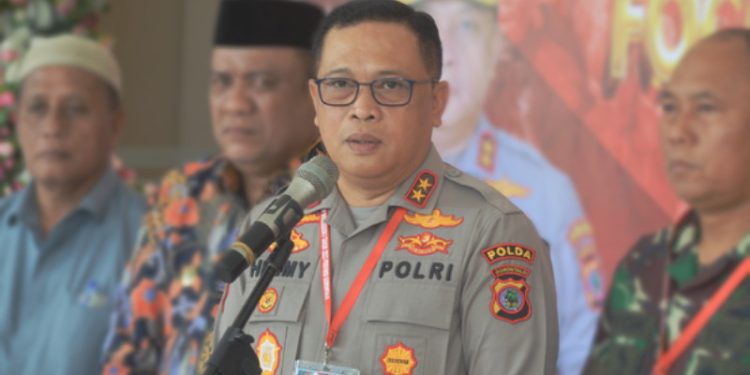 Kapolda Gorontalo, Irjen Pol Helmy Santika saat diwawancarai awak media di GPCC, Kota Gorontalo, Rabu (22/2/2023). (Foto: Putra/Gopos)