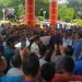 Masyarakat dan penambang melakukan aksi damai mendukung pengurus KUD Dharma Tani Marisa, Selasa 14/02/2023Â (Yusuf/Gopos)
