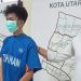 SD alias Septian dihadirkan Polisi dalam konferensi pers oleh Polresta Gorontalo Kota, Senin (27/2/2023). (sari/gopos)