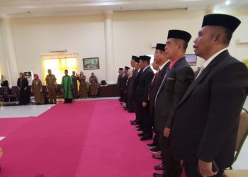 Pelantikan 14 pejabat eselon II di lingkungan Pemkab Pohuwato, Senin (27/2/2023).