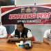 Konferensi Pers Penangkapan Pelaku Pengedaran Narkoba di Kabupaten Gorontalo Rabu (1/03/2023) (Foto: dela)