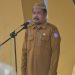 Kasubag Umum dan Kepegawaian Dinas Kesehatan Provinsi Gorontal,o Samin Deu sekaligus Pembina Apel saat Apel Pagi di Kantor Dinas Kesehatan Provinsi Gorontalo, Senin (6/3/2023). (Foto: Putra/Gopos)