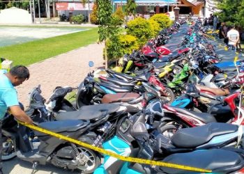 Polres Bone Bolango berhasil mengamankan 98 motor terlibat balap liar. (Foto: Istimewa)