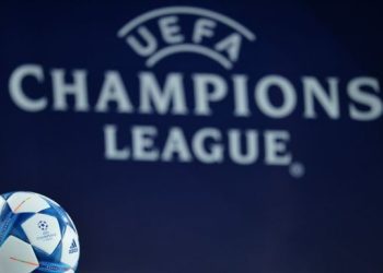 Logo Liga Champions. [GLYN KIRK / AFP]