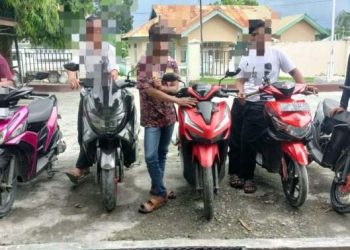 Polsek Kota Barat mengamankan lima remaja yang diduga melakukan balapan liar di kawasan objek wisata Benteng Otanaha, Kecamatan Kota Barat, Kota Gorontalo. (Humas Polresta Gorontalo Kota)