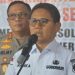 Pj Gubernur Gorontalo, Hamka Hendra Noer saat diwawancarai usai di kegiatan apel tiga pilar di Grand Sumber Ria, kota Gorontalo pada, Kamis (9/3/2023). (Foto: Putra/Gopos)